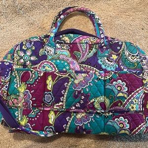 VERA BRADLEY Grand Traveler Bag Weekender - Heather Paisley Purple/Green paisley